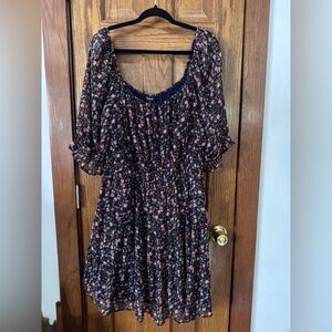 Trixxi navy blue ditsy floral mini dress.